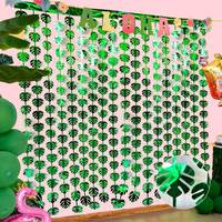 Hawaiian Party Forest-Themed rideau de pluie décoration tortue feuille rideau de pluie accessoire pour jardin cadre en plastique pour la décoration de fête