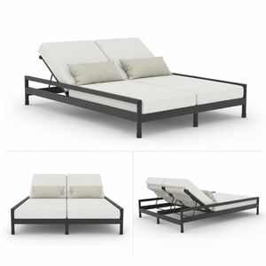 Set di Chaise Longue Regolabili di Lusso per Esterni con Tavolino Laterale, Arredamento Moderno per Patio, Villa, <span class=keywords><strong>Hotel</strong></span>, Resort e Bordo Piscina - Product Image 5