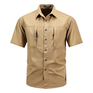 <span class=keywords><strong>Chemise</strong></span> d<span class=keywords><strong>éco</strong></span>ntractée pour <span class=keywords><strong>homme</strong></span> en twill à manches courtes, unie, respirante, séchage rapide, <span class=keywords><strong>éco</strong></span>logique, idéale pour les activités estivales en extérieur - Randonnée, Chasse - Product Image 4