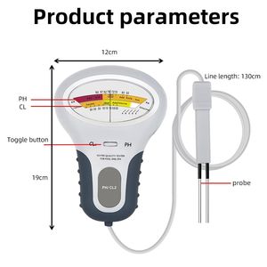 Hedao Nível Cloro Medidor 7.2 a 7.8 <span class=keywords><strong>pH</strong></span> Digital Água Qualidade Tester Para Piscina - Product Image 6