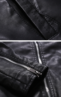 Blouson en similicuir homme noir, vêtement d'extérieur en cuir PU, épais, pour moto, 5XL