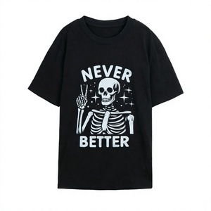 OEM ODM Skeleton <b>T</b> <b>Shirt</b> <b>Funny</b> Sarcastic Mental Health Tee Vintage Distressed Black Crew Neck Short Sleeve <b>Men</b> - Product Image 4