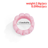 Bague en résine d'argile épaisse ondulée irrégulière bague en résine torsadée épaisse de couleur bonbon multi délicate pour les filles