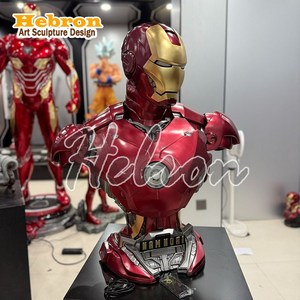 Sculpture de personnage <span class=keywords><strong>Marvel</strong></span> en fibre de verre, sculpture Iron Man, buste Spider-Man, magnifique statue de collection en résine de film <span class=keywords><strong>Marvel</strong></span> - Product Image 6