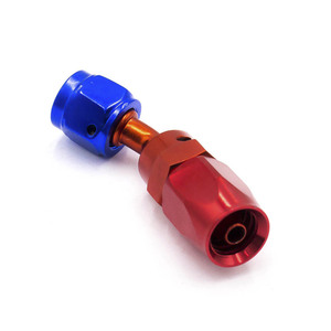 Conector de manguera de combustible AN4, curva de 45 grados de metal rojo y azul para modificación de automóviles - Product Image 3