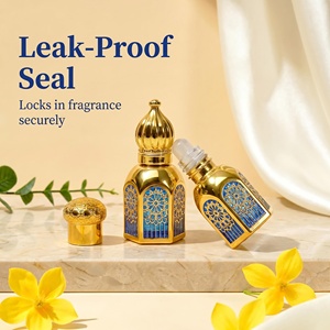 Flacone di Profumo Ricaricabile in Vetro Placcato Oro da 5ml, Atomizzatore da Viaggio Multicolore a Prova di Perdite con Tappi Dorati - Product Image 2
