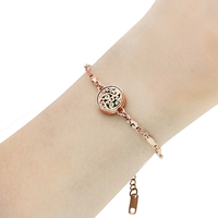 Médaillon d'aromathérapie réglable de 12mm, diffuseur d'huile essentielle, Bracelet Femme en acier inoxydable, bijoux Bracelet pour Femme