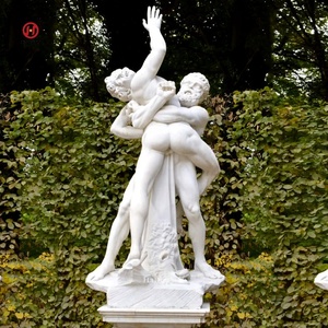Figuras griegas clásicas Esculturas de mármol de Hércules y <span class=keywords><strong>Antaeus</strong></span> para jardín - Product Image 6