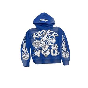 Vente en gros sweat-shirt en coton de qualité supérieure 420Gsm pantalons de survêtement sweats à capuche pour hommes lavé à l'acide polaire sec au soleil - Product Image 5