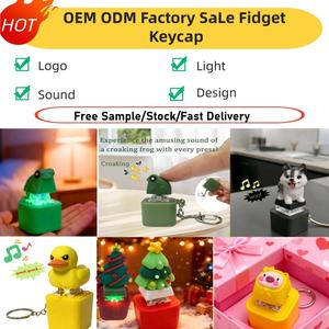 Llavero de Navidad con Sonido de Rana <span class=keywords><strong>Coqui</strong></span>, Juguete Sensorial Antiestrés, Personalizable al por Mayor, Impermeable, con Forma de Rana Amarilla - Product Image 4