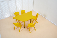 Ensemble de meubles trapézoïdaux économiques pour garderie - Mobilier scolaire - Ensemble table et chaises pour école maternelle et jardin d'enfants