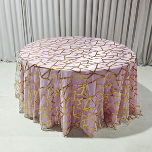 Commercio all'ingrosso tovaglia di paillettes rotonda scintillante <span class=keywords><strong>oro</strong></span> rosa drappo tovaglia in tessuto di paillettes per tavolo festa di compleanno di nozze - Product Image 1