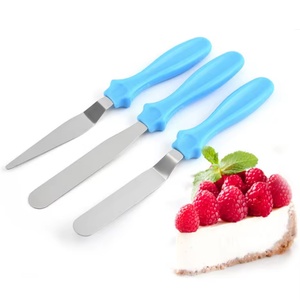 Juego de 3 Espátulas de Acero Inoxidable para Decoración de Pasteles, Fondant y Repostería, Mini Espátulas de Plástico para Crema - Product Image 2