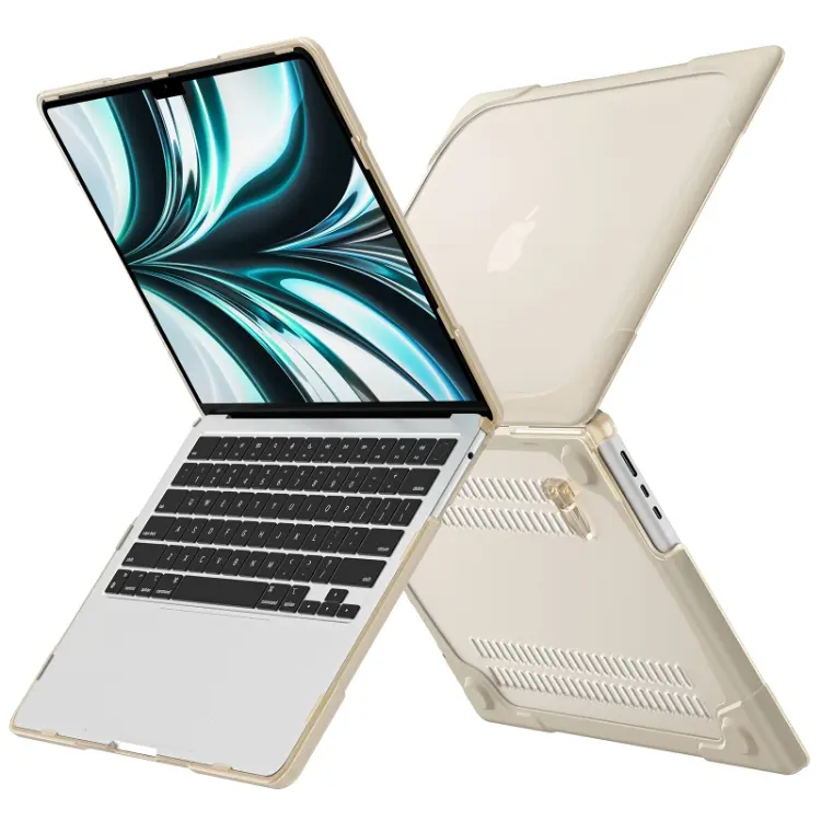 Capa de suporte transparente para laptop, capa rígida dobrável para Macbook Air 13.6 2022 M2 A2681 à prova de choque