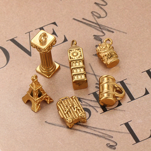 Dijes de Edificios Famosos del Mundo en Acero Inoxidable, Pilar Romano, Big Ben, <span class=keywords><strong>Torre</strong></span> <span class=keywords><strong>Eiffel</strong></span>, Colgantes para Hacer Pulseras y Collares - Product Image 3