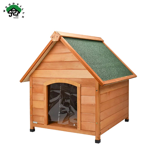 Büyük köpekler için lüks özel açık ahşap Pet House katı desen Metal muhafaza - Product Image 4