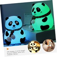 Lampe de nuit LED tactile en silicone avec contrôle de robinet Panda mignon Lampe de table colorée pour chambre à coucher d'enfants Décor de couchage
