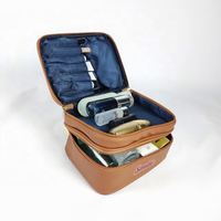 Sac à fermeture éclair cosmétique marque privée personnalisée étanche trousse de toilette en cuir Pu petit voyage clair Pvc maquillage sac cosmétique
