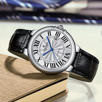 Montre mécanique automatique pour homme et femme OEM, bracelet en cuir, montre décontractée et professionnelle, étanche 3BAR, montre-bracelet pour couple