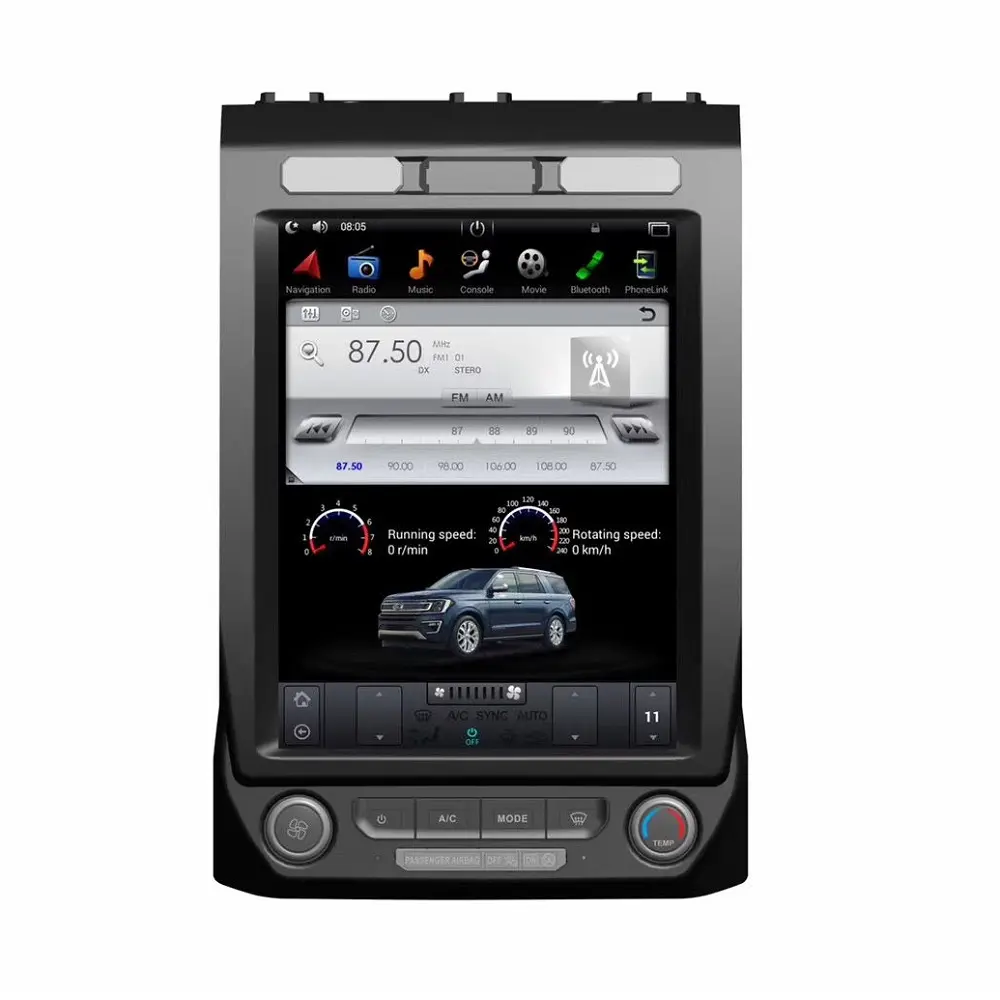 12.1 "Android 7.1 CAR DVD PLAYER GPS Navigation Đài Phát Thanh Bảng Điều Khiển Thay Thế Cho Ford F150 2018- /Raptor Với Hands Miễn Phí