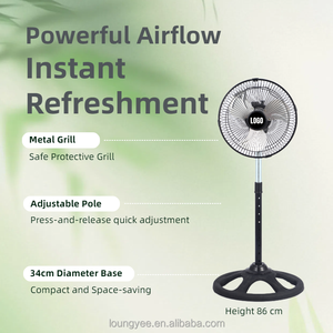 3 in 1 Metal Desk Wall Pedestal <b>Fan</b> Mechanical Adjustable Height Oscillating Energy Efficient for Household Use Ly-1001 - Product Image 4