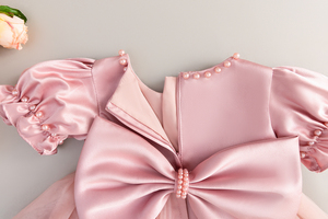 Bé Đảng pageant trẻ em sheer hoa cô gái hoa công chúa Bowknot sinh nhật đính cườm Ăn mặc - Product Image 4