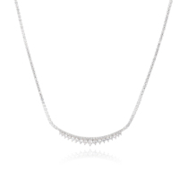 Collier Pendentif Mode Scintillant pour Femme, Bijou Anti-Décoloration avec Zircon Blanc et Serrations, Idéal pour Célébrations