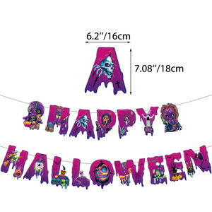 Décorations de fête d'Halloween, vaisselle jetable, nappe de carnaval violette, décoration de fête à domicile DIY, ensemble de vaisselle d'Halloween - Product Image 6