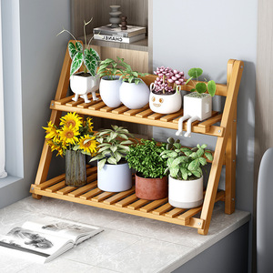 Desktop plant <b>stand</b>, home office desk, green plant <b>potted</b> plant <b>stand</b>, bay window balcony bamboo storage rack - Product Image 1