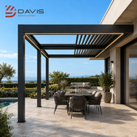 Pergola en aluminium avec toit pliant, gazebo avec auvent électrique rétractable pour jardin, terrasse, resort et usage professionnel