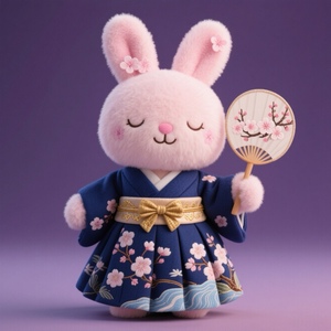 Tùy Chỉnh Nhật Bản Kimono Bunny Đồ Chơi Sang Trọng Mềm Nhồi Bông Thỏ Búp Bê Cho Món Quà OEM Sakura Dễ Thương Động Vật Đồ Chơi - Product Image 4