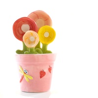 Sendok Takar Porselen Motif Bunga Lucu Kreatif untuk Nasi, Sup, Kopi, Hadiah Hari Valentine, Alat Panggang Gaya Jepang Korea Underglaze