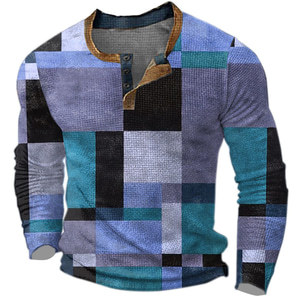 Camicia Henley Vintage <span class=keywords><strong>da</strong></span> Uomo a Maniche Lunghe con Grafica 'Built 60 Years <span class=keywords><strong>Ago</strong></span>' e Bottoni, Stile Casual Retrò - Product Image 2