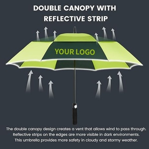 Wholesale Promotion Eco Friendly Custom Logo <b>Windproof</b> <b>Umbrella</b> Uv 30" Inches Golf <b>Umbrella</b> for Rain - Product Image 2