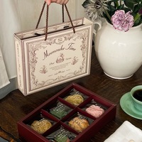 Nouvelle Boîte Cadeau Fête de la Mi-Automne 2026, Boîte d'Emballage Portable pour Gâteaux de Lune avec 6 Pièces de Pâtisserie au Jaune d'Œuf à la Crème Liquide et à la Peau de Glace