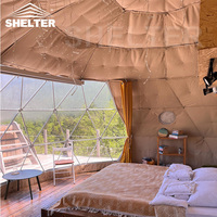Kit de maison de glamping de dôme géodésique de 7 M 6m en polycarbonate de luxe préfabriqué de Chine