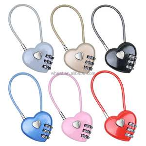 Cadenas à combinaison mécanique en forme de cœur pour couple, cadenas en métal pour bagages de gymnastique - Product Image 5