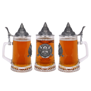 Wholesale 1 Liter <strong>Custom</strong> Logo Printed Europe Style Shoe Boot Shaped <strong>Beer</strong> Glass <strong>Mug</strong> with Metal Lid Handle for Business Gifts - Product Image 3