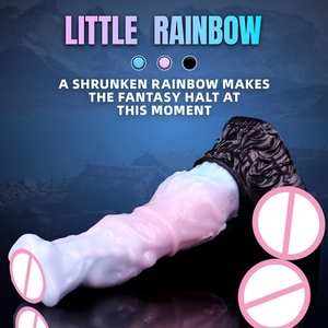 Dildo de Silicona Platino con Forma de Caballo Arcoíris para Masturbación Masculina y Femenina, Tapón Anal con Ventosa, Juguetes Sexuales para Punto G y P, 18+ - Product Image 3