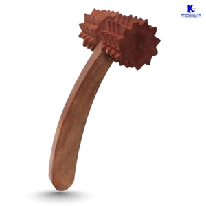 Rodillo de madera para la columna vertebral K-Star K121E - Rodillo de masaje de acupresión de 2 ruedas para la espalda y la columna vertebral para aliviar el dolor - Product Image 2