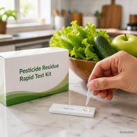 Snelle detectie van pesticidenresiduen voor groenten & fruit, organofosfaat & carbamaat detectie via enzymremming, 20-500 tests