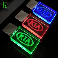 Crystal Usb Flash Drive Led Light up Transparente