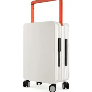 Pemasok lebar body trolley case bingkai aluminium berputar bisnis set koper bagasi multifungsi