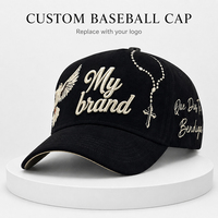 Casquette de baseball avec logo brodé en 3D, noir et crème, doublure en sergé de coton, fermeture snapback, unisexe, logo personnalisé OEM ODM