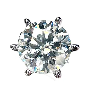 Fashion Jewelry 925 Sterling Silver High Quality Moissanite Solitaire Six Prongs Ring For Women