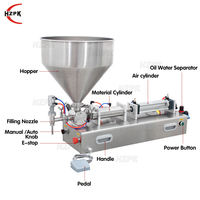 Machine de remplissage semi-automatique HZPK 500 ml pour eau, huile d'olive, pâte, liquide, crème cosmétique/lotion