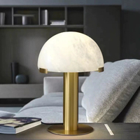 Nouvelle lampe de table LED moderne avec abat-jour en marbre, commande tactile, lumière blanc chaud pour la décoration de la chambre à coucher et du salon