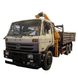 Dongfeng 6X4 12 tonnes Grue hydraulique mobile pour camion Fourgon spécial Boîte à benne basculante lourde Grue montée sur flèche Cargo Camion à plat - Product Image 1