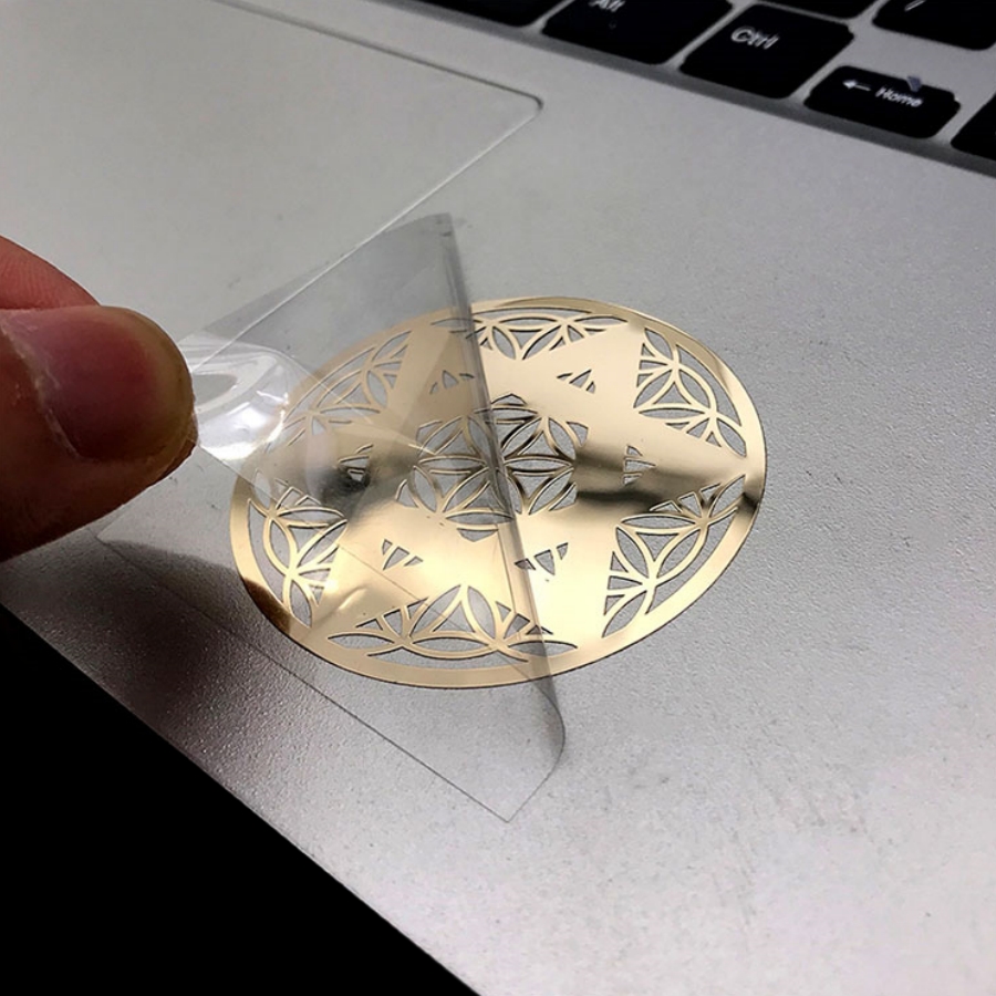 Custom Design Printed Metallic Hot Stamping Adhesive Glossy Labels with Gold Foil Logo for Cosmetic Packaging