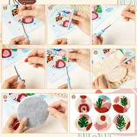 Posavasos Bordados Hechos a Mano, Decoraciones de Escritorio para Oficina, para Principiantes con Cero Conocimientos Básicos, Material Creativo, Regalo